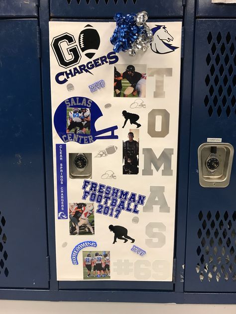 Varsity Football Locker Decorations, Locker Decorations For Sports Football, Homecoming Locker Decorations, Locker Posters, Team Poster Ideas, Football Locker Decorations, Locker Room Decorations, Locker Decorations Diy, Homecoming Football