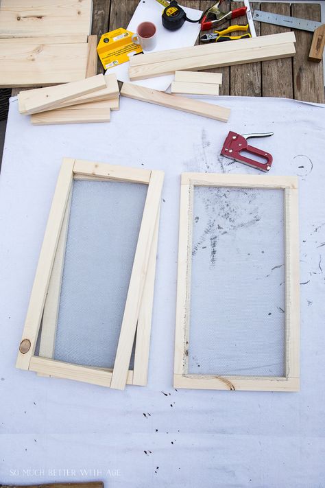 DIY Small Wooden Display Case (or French Cheese Safe) - So Much Better With Age Diy Display Case, Diy Necklace Display, Shallow Shelves, Diy Cheese, French Vintage Decor, Small Picture Frames, Box Crafts, Unique Furniture Design, Cheese Box