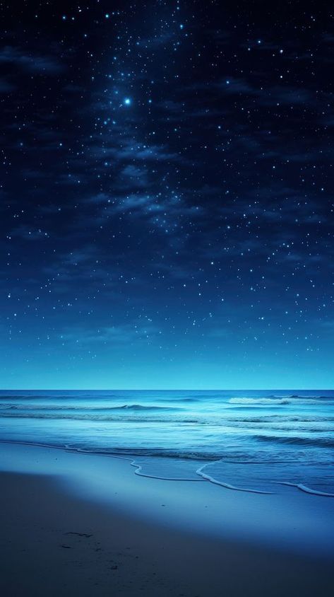 Sea night beach sky | premium image by rawpixel.com / Chalr Sea At Night Aesthetic, Beautiful Night Sky Wallpaper, Blue Sunset Wallpaper, Blue Beach Background, Sea Night Beach, Wallpaper Beach Iphone, Night Sky Beach, Iphone Wallpaper Galaxy, Beach Iphone Wallpaper