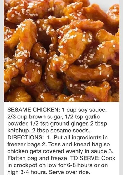 75+ Cheap and Easy Dinner Ideas for Family Weeknight Meals - HubPages Sesame Chicken Crockpot, Resep Diet, Sesame Chicken, Crockpot Dishes, Crockpot Recipes Slow Cooker, Crock Pot Cooking, Idee Pasto Sano, Chicken Crockpot Recipes, Crockpot Chicken