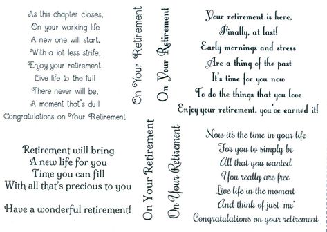 Retirement Verses - Retirement Card Messages Retirement Card Messages, Christmas Card Verses, Funny Retirement Cards, Retirement Messages, Retirement Greetings, Birthday Verses For Cards, Message Ideas, Card Verses, Birthday Verses