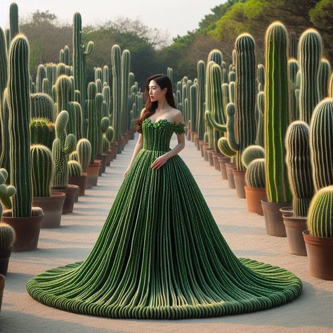 Cactus Outfit, Cactus Dress, Vegetable Design, Green Luxury, Beautiful Picture, Create Outfits, Fancy Dresses, Dress Beautiful, Devon