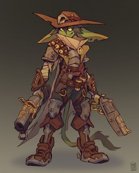 Male Adventurer Character Design, Goblin Adventurer, Goblin Dnd Character Design, Goblin Gunslinger, Male Goblin Art, Tarot Character, Dungeon Punk, Goblin Character Design, Goblin Male