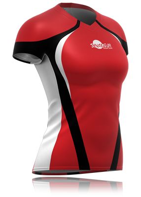 Womens rugby shirt, black and red. Just one of the rugby shirts you can have personalised at www.samurai-sports.com Volleyball Uniforms Design Women, Polo Shirt Outfit Women's, Mens Rugby Shirts, Rugby Uniform, Cycling Jersey Design, Volleyball Uniforms, Womens Rugby, Sports Wear Fashion, Polo Shirt Outfits