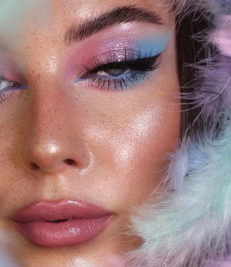 Pastel Makeup Looks, Winter Routine, Pastel Eyeshadow, Pastel Makeup, Rainbow Palette, Rainbow Makeup, Smink Inspiration, Eye Makeup Designs, Winter Makeup