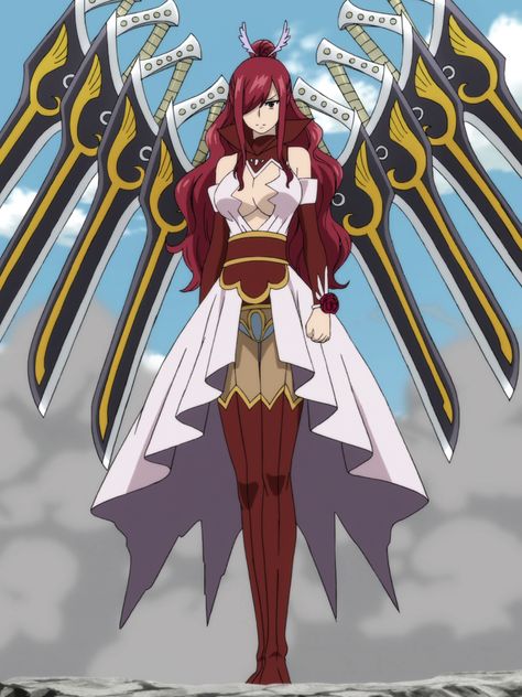 Erza a des armures superbes aussi effrayantes que surprenantes. Par exemple celle là est surprenante. Grâce à cette robe et ces épées, nous pouvons voir aussi qu'elle est dans le ciel . Fairytail Dragon Cry, Erza Scarlet Armor, Fairy Tail Meredy, Erza Et Jellal, Fairy Tail Jellal, Erza Scarlett, Fairy Tail Erza Scarlet, Fairy Tail Gray, Fairy Tail Family