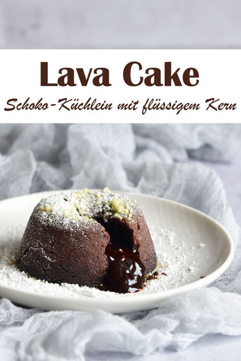 Lava Cake Schokoküchlein mit flüssigem Kern, Thermomix, Dessert Lava Cake, Lava Cakes, Nom Nom, Tart, Muffins, Dessert, Cake