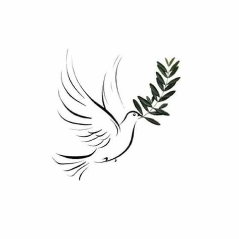 Simple Dove Tattoo, Word Tattoo Designs, Dove Clipart, Unique Christian Tattoos, Dandelion Tattoo Design, Olive Branch Tattoo, Dove Tattoo Design, Charm Tattoo, Mandala Flower Tattoos