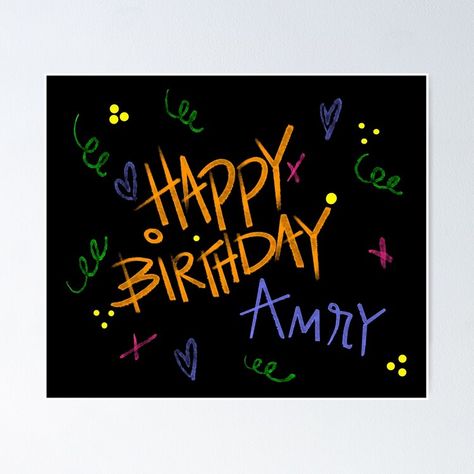 Get my art printed on awesome products. Support me at Redbubble #RBandME: https://www.redbubble.com/i/poster/HAPPY-BIRTHDAY-AMRY-CUSTOM-NAME-by-GIVENGRACELIFE/162815458.LVTDI?asc=u Journal Gift, Anime Music, Phone Case Stickers, Mask For Kids, Hardcover Journals, Custom Name, Art Boards, Anime Funny, Aesthetic Anime