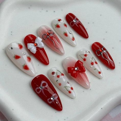 Korean Nail Art, Asian Nails, Hello Nails, Hippie Nails, Cherry Nails, Blush Nails, Pretty Gel Nails, Really Cute Nails, Soft Nails