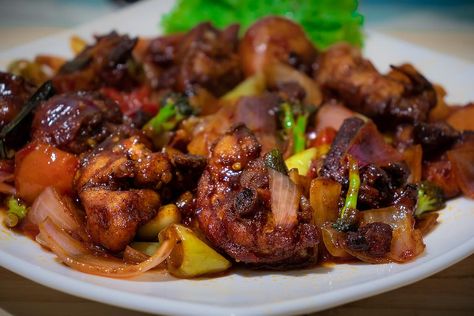 Amazing Sri Lankan Deviled Chicken Recipe: 20-Minute Deviled Chicken Recipe, Sri Lankan Style #30secondmom Devilled Chicken, Deviled Chicken, Baked Jerk Chicken, Steak And Broccoli, Bourbon Chicken Recipe, Jerk Chicken Recipe, Bourbon Chicken, Broccoli Beef, Broccoli Recipes