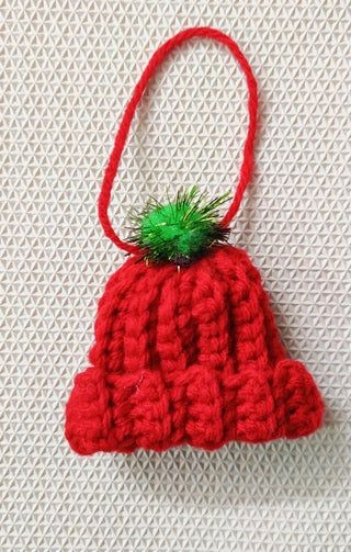 Easy and Quick Crochet Mini Hat Ornament : 6 Steps (with Pictures) - Instructables Crochet Mini Hat, Crochet Christmas Ornaments Free Pattern, Xmas Crochet, Crochet Santa Hat, Crochet Christmas Hats, Crochet Christmas Ornaments Free, Crochet Applique Patterns Free, Hat Ornament, Crochet Ornament Patterns