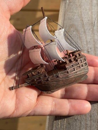 Paper Pirate Ship, Cardboard Ship Diy, Pirate Boat Craft, Ship Miniature, Pirate Ships Diy, Diy Pirate Ship, Cardboard Ship, Ship Model Diy, Cardboard Pirate Ship