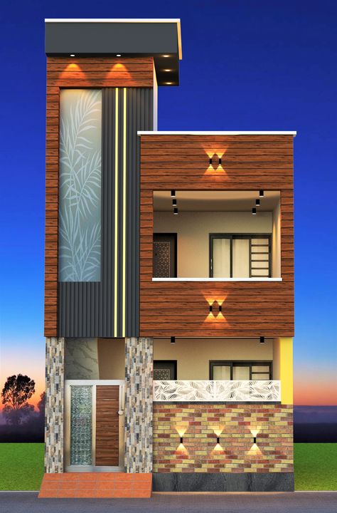 #Modern_Elevation #Front_Elevation #House House Elevation Glass Design, 20 Ft Front Elevation, Headroom Design, 800 Sq Ft House, Elevation House, Drawing Room Ceiling Design, Modern Elevation, Pvc Ceiling Design, Colourful Wallpaper