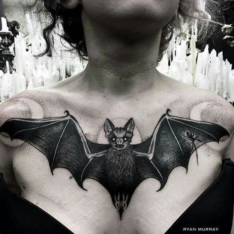 Bat Chest Tattoo, Sternum Tattoos, Gotik Tattoo, Bats Tattoo Design, Tattoo Chest, Bad Choices, Goth Tattoo, Tattoos Mandala, Red Tattoo