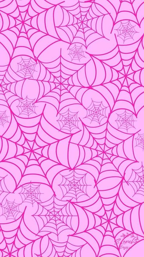 Blue Spider Web Wallpaper, Cute Spider Wallpaper, Pink Spiderweb Wallpaper, 2000s Lockscreen, Pink Halloween Background, Spiderweb Background, Spiderweb Wallpaper, Pink Spiderweb, Cardstock Ideas