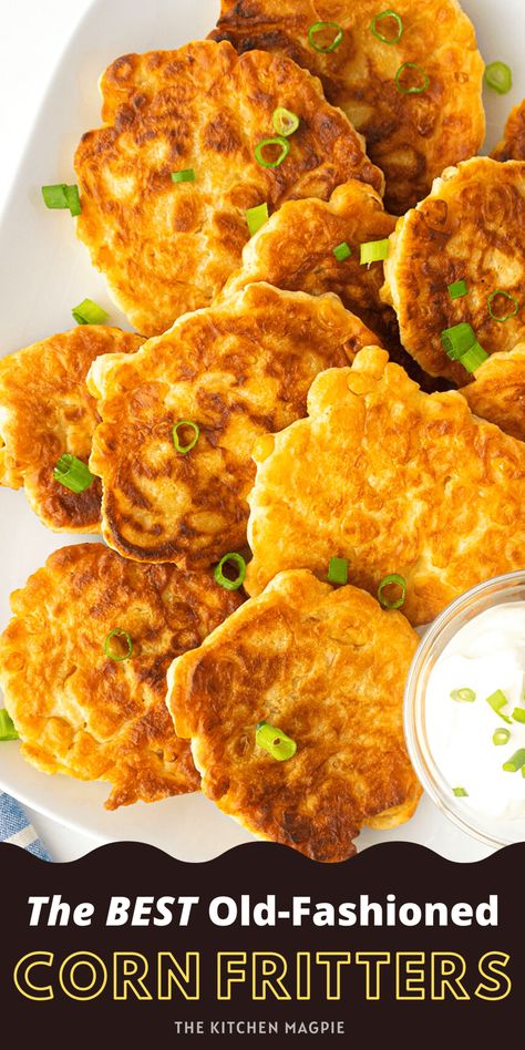 Corn Fritters Breakfast, Creamed Corn Fritters Recipe, Corn Fritters Recipe Easy, Corn Fritters Easy, Cream Corn Fritters, Cornbread Fritters, Corn Fritters Recipe, Blackstone Cooking, Corn Fritter