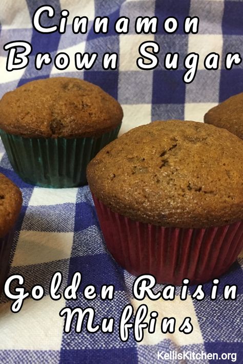 Cinnamon Brown Sugar and Golden Raisin Muffins via @KitchenKelli Golden Raisin Recipes, Raisin Bran Muffin Recipe, Muffin Monday, Brown Sugar Muffins, Best Muffin Recipe, Baked Donuts Easy, Raisin Bran Muffins, Raisin Cake, Raisin Muffins