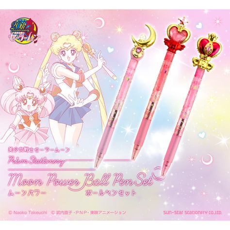 Sailor Moon Moon Power & Planet Power Ball Pen Sets Sailor Moon Merchandise, Power Balls, Sailor Pluto, Sailor Neptune, Moon Moon, Sailor Uranus, Pink Moon, The Pen, Crafty Diy