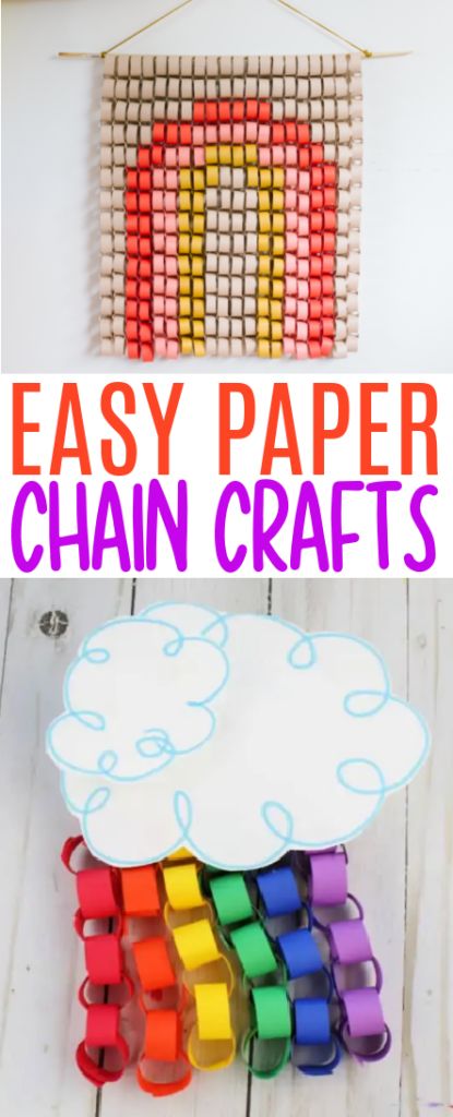 Rainbow Chain Craft, Construction Paper Chain, Paper Chain Rainbow, Paper Chain Flowers, Rainbow Paper Chain, How To Make Paper Chains, Paper Chain Art, Paper Chain Ideas, Paper Chain Crafts