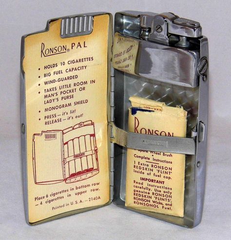 https://flic.kr/p/AH3drf | Vintage Ronson Pal Cigarette Lighter & Case, Made In USA, Circa Early 1950s Lighter Collection, Lighter Case, Lone Ranger, Ladies Purse, Take My Money, Dark Academia, Zombie, Made In Usa, Hawaii