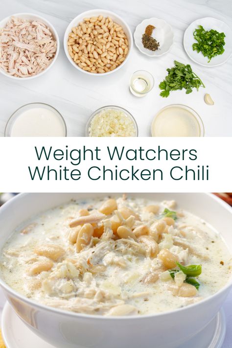 Weight Watchers White Bean Chicken Chili, We White Chicken Chili, Ww White Chicken Chili Crock Pot, Ww White Bean Chicken Chili, Optavia White Chicken Chili, Ww Chicken Chili Crock Pot, Weight Watchers White Chicken Chili Easy, Skinnytaste White Chicken Chili, White Chicken Chili Skinnytaste