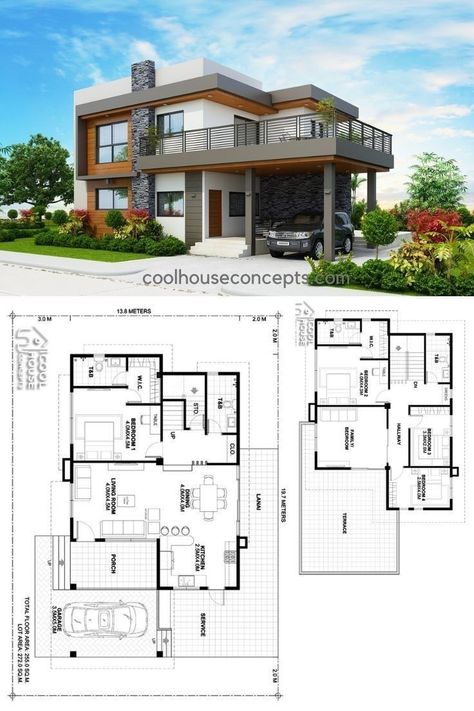 Sims4 Builds, Philippines House Design, Two Story House Design, Architecture Blueprints, Modern House Floor Plans, 2 Storey House Design, House Plans Mansion, Two Story House, Building House Plans Designs