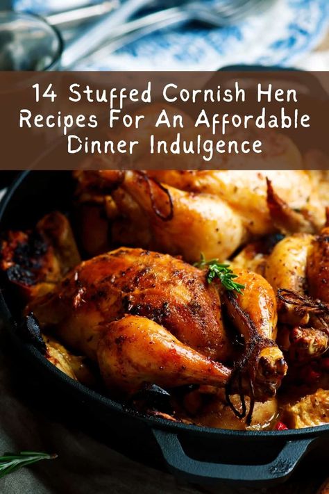 Cornish Game Hens Thanksgiving, Corn Hen Recipes, Cornish Hen Stuffed, Thanksgiving Cornish Hen Recipe, Hen Chicken Recipes, Stuffed Game Hen Recipes, Rock Cornish Game Hens Recipes, Stuffed Cornish Game Hen Recipes, Cornish Hen Stuffing