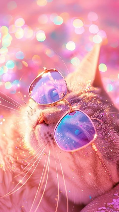 Pink cat glasses photo accessories photography sunglasses. | free image by rawpixel.com / Bambamfefe Pink Diamond Background, Aesthetic Cat Names, Photography Sunglasses, Christmas Cat Funny, Names Cat, Aesthetic Glasses, Cat Tattoo Design, Diamond Background, Animal Body Parts