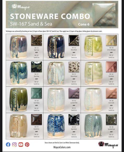 Mayco Combinations, Mayco Glaze Combinations, Clay Throwing, High Fire Glaze, Mayco Glaze, Pottery Glaze Ideas, Stoneware Glazes, Pottery Diy, Throwing Clay