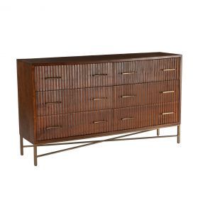 DRESSER - BEDROOM Brown Dresser, Mid Century Dresser, Six Drawer Dresser, Mid Century Modern Dresser, Wood Dresser, Bedroom Furniture Dresser, Modern Dresser, 6 Drawer Dresser, Solid Mango Wood