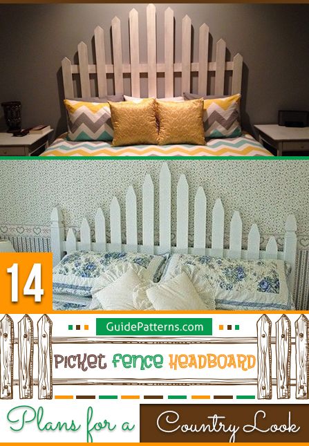 14 Picket Fence Headboard Plans for a Country Look | Guide Patterns Picket Fence Headboard, Headboard Plans, Picket Fence Decor, Fence Headboard, Wooden Accessory, Pretty Headboard, Headboard Plan, Daybed Headboard, How To Make Headboard