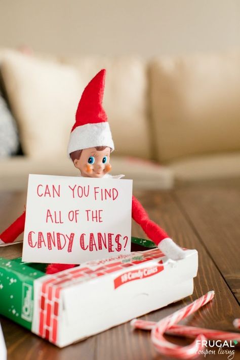 Have a bunch of extra candy canes? We have so many at Christmas time. Use the Elf on the Shelf Candy Cane Ideas for your North Pole visitor! #FrugalCouponLiving #ElfontheShelf #ElfontheShelfIdeas #ElfIdeas #funnyelfideas #funnyelfontheshelf #elfprintables #freeelfprintables #printables #freeprintables #candycanes Candy Cane Ideas, Elf On The Shelf Candy, Candy Cane Game, Elf Printables, Giant Candy Cane, Elf Ideas Easy, Elf Games, Awesome Elf On The Shelf Ideas, Elf Activities