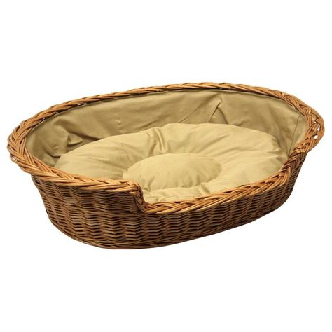 Dog Bed Basket with Cushion Dog Chaise Lounge, Dog Bed Basket, Wicker Bed, Wicker Dog Bed, Basket Dog Bed, Black Cushion, Cat Basket, Dog Basket, Covered Dog Bed