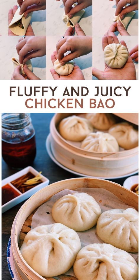 Baozi Recipe, Chicken Buns, Tiffy Cooks, Fluffy Chicken, Dim Sum Recipes, Chinese Cooking Recipes, Steamer Recipes, Party Dishes, Dumpling Recipe