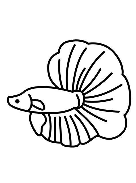 Betta Fish - Lol Coloring Pages Simple Fish Tattoo Design, Goldfish Coloring Pages, Beta Fish Drawing Simple, Fish Design Drawing, Betta Fish Drawing, Beta Fish Drawing, Betta Fish Tattoo, Lol Coloring Pages, Lol Coloring