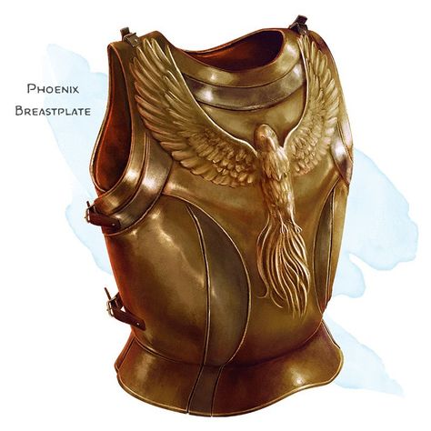 Click through to check out this exciting new item's mechanics! Get item art, descriptions, cards, compendiums, and more in your inbox every day when you support the effort by becoming a patron! www.patreon.com/the_griffons_saddlebag Breastplate Armor Fantasy Art, Griffin Saddlebag, Fantasy Breastplate, Dnd Magic Armor, Griffin Armor, Phoenix Armor, Griffons Saddlebag, Breastplate Armor, Armor Breastplate