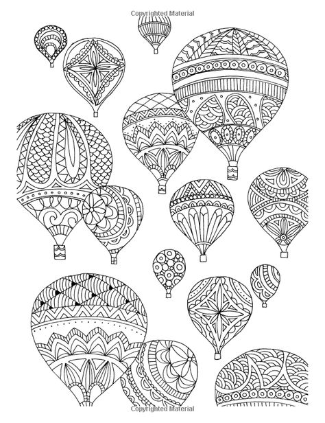 Adult Colouring Pages, Advocate Art, Coloring Pages For Adults, Hot Air Balloons, Air Balloons, Mandala Coloring Pages, Zentangle Patterns, Mandala Coloring, Coloring Pictures