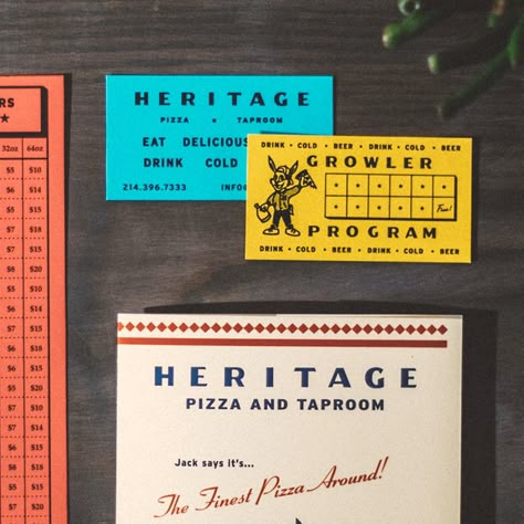 Heritage Design Graphics, Heritage Branding Design, 1950s Branding, Vintage Branding Design, Diner Branding, 1950s Packaging, Kitsch Design, Retro Branding, Pizza Branding