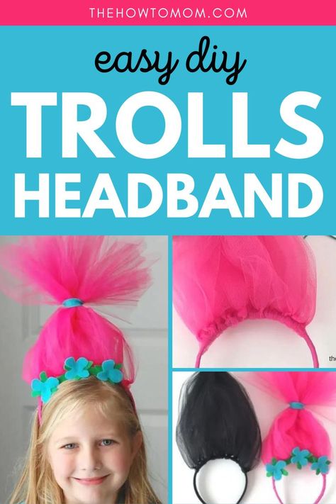 Are you always searching for easy toddler dressing up costumes? Here's an easy DIY tutorial to make your own DIY Trolls headband. Click the link to learn how to make this easy princess poppy headband. This is an easy step by step sewing project.