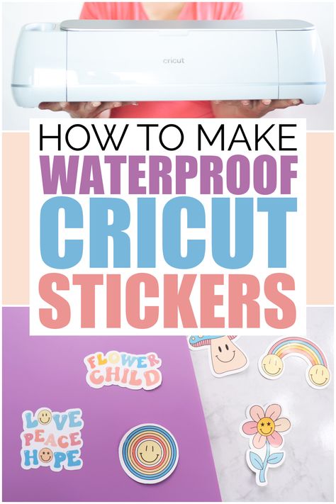 Learn how to make your own waterproof stickers, what materials you need and tips for vibrant smudge proof stickers. Make Stickers With Cricut, Print Then Cut Stickers, Stickers With Cricut, Cricut Print Then Cut, Stickers At Home, Printable Sticker Paper, Cricut Print And Cut, Make Stickers, Buy Stickers