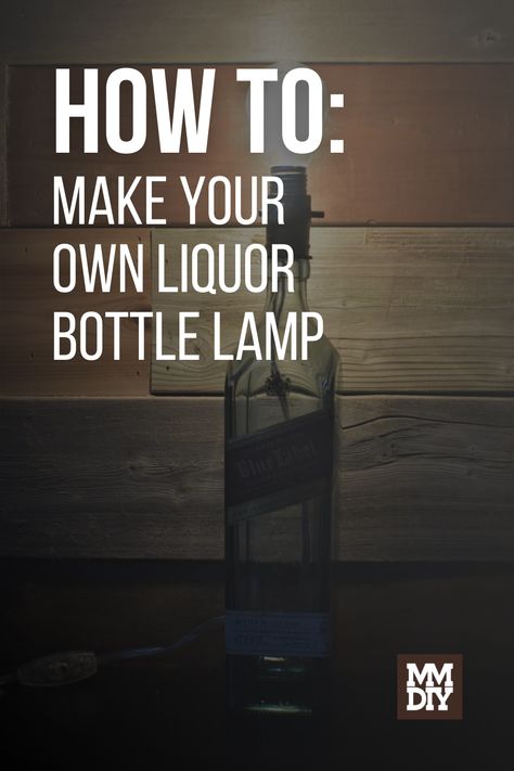 Lamps Out Of Liquor Bottles Diy, Bourbon Bottle Lamps, Bottle Lamp Ideas, Old Liquor Bottles, Liquor Bottle Lights, Diy Bottle Lamp, Bottle Lamp Kit, Homemade Lamps, Alcohol Bottle Crafts