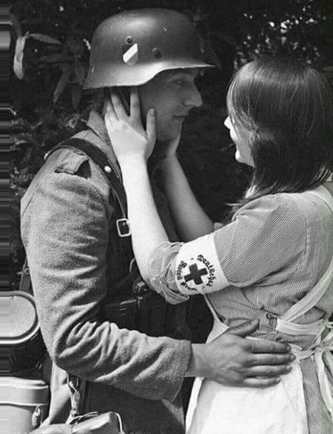 A nurse and a German soldier find love in the middle of a war... Soldier Love, Ww2 Propaganda Posters, Ww2 Soldiers, Germany Ww2, German Soldiers Ww2, German History, German Women, Military Love, Military Photos