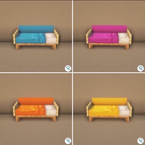 Minecraft Couch Design, Couch Minecraft, Minecraft Couch Ideas, Minecraft Couch, Couch Designs, Colorful Couch, Minecraft Decoration, Minecraft House Plans, Easy Minecraft Houses