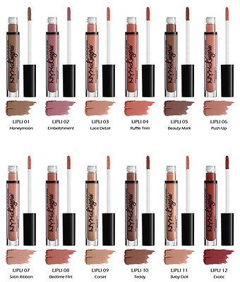 24 NYX Lip Lingerie Liquid Lipstick - Matte Finish "Full Set" *Joy's cosmetics* Nyx Lip Lingerie, Nyx Lingerie, Nyx Matte Lipstick, Nyx Lip, Nyx Lipstick, Lipstick Matte, Nyx Makeup, Barry M, Matte Lip Cream