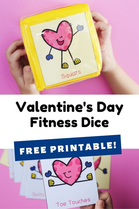 Get your kids moving with these Valentine's Theme Gross Motor Exercises for Preschoolers! This Valentine's day fitness dice will keep them plenty active! Valentine's Day Fitness Dice | Valentine's Theme Gross Motor Exercises | Valentine's Day Preschool Activity | Valentine's Day Theme Activity | Gross Motor Activities | Fitness Dice | Free Printable Preschool Activity | Valentine's Day Lesson | Life Over C's | #lifeovercs #valentinesday #grossmotor #fitness #freeprintable Gross Motor Activities Preschool, Exercises For Preschoolers, Preschool Valentines Activities, February Lessons, Valentines Activities, Valentines Theme, Exercises For Kids, Lesson Plans For Toddlers, Preschool Valentines