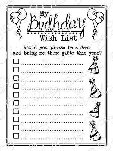 Birthday+Wish+List+Template Birthday Wish List Template, Birthday Gift List, Wish List Template, Virgo September, James Hawkins, Christmas Wish List Template, Wishlist Printable, Gift List Printable, Birthday Wish List