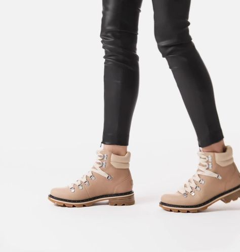 Sorel Lennox Boot Outfit, Hiker Boots Outfit, Sneaker Boots Outfit, Sorel Lennox, Sorel Sneakers, Sorel Tivoli, Women's Leather Boots, Hiker Boots, Wrap Heels