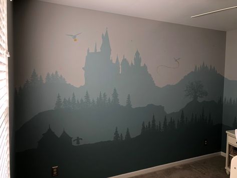 Harry Potter Wall Mural, Harry Potter Baby Nursery, Enchanting Room, Harry Potter Nursery, Harry Potter Room Decor, Harry Potter Wall, Harry Potter Bedroom, Harry Potter Baby, Images Harry Potter