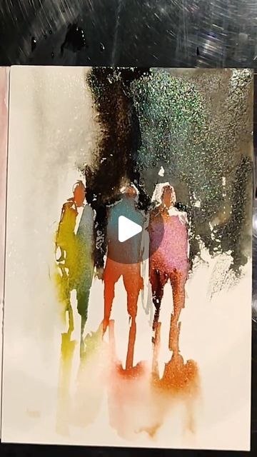 Abstract Watercolor Paintings Creative, Watercolor People Simple, Watercolor Painting Inspiration, Aquarelle Ideas, Abstract Watercolor Tutorial, Abstract Watercolor Paintings Tutorials, Encaustic Art Tutorials, 2024 Minimalist, Instagram Minimalist